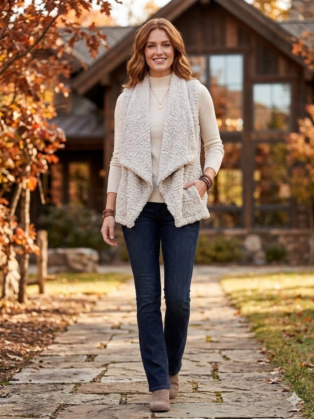 Barefoot Dreams CozyChic Loop Fringe Cascading Vest